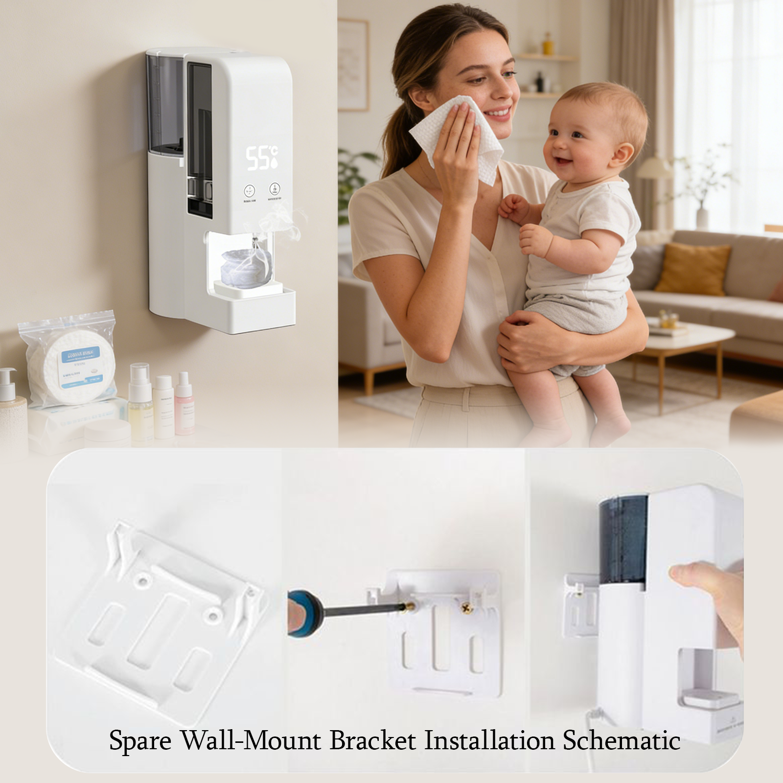 Auto Hot Towel Dispenser,5 Seconds,55°C/130°F,(80PCS Towels)