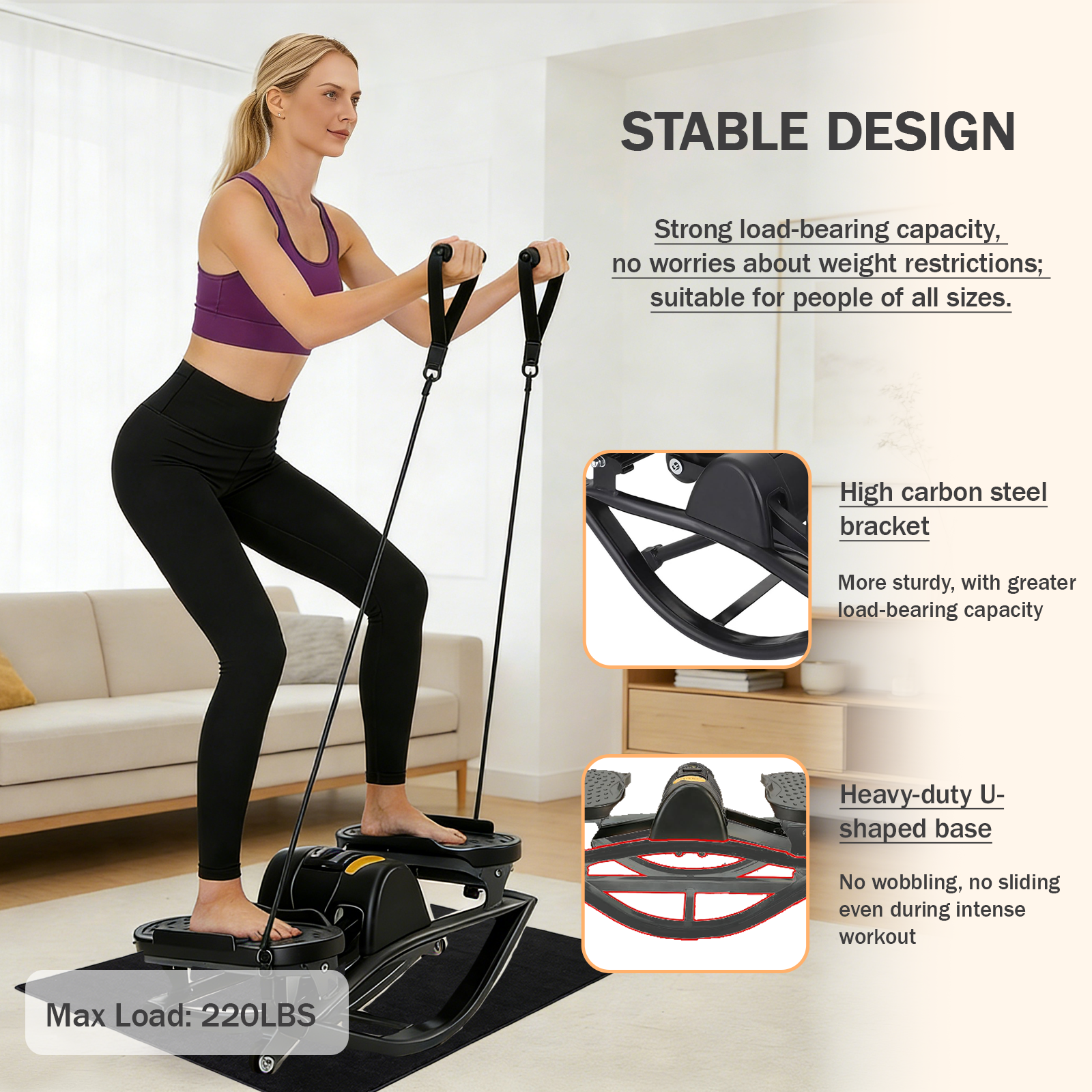 Rock Stepper Machine - The Rock Stepper Side to Side Lateral Rocking Stepper with Digital Monitor