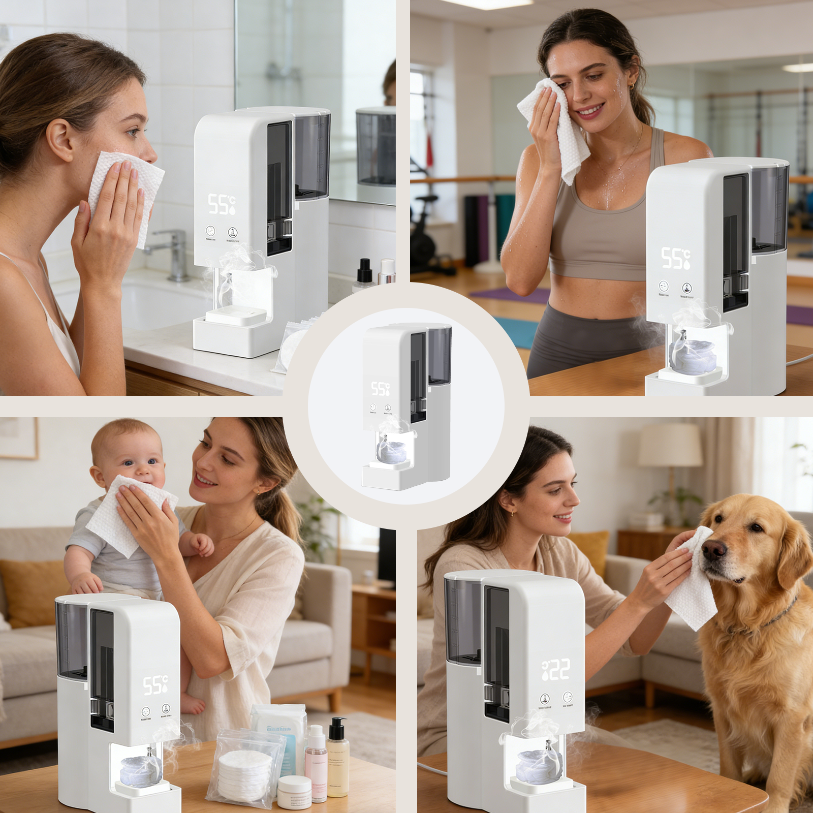 Auto Hot Towel Dispenser,5 Seconds,55°C/130°F,(80PCS Towels)