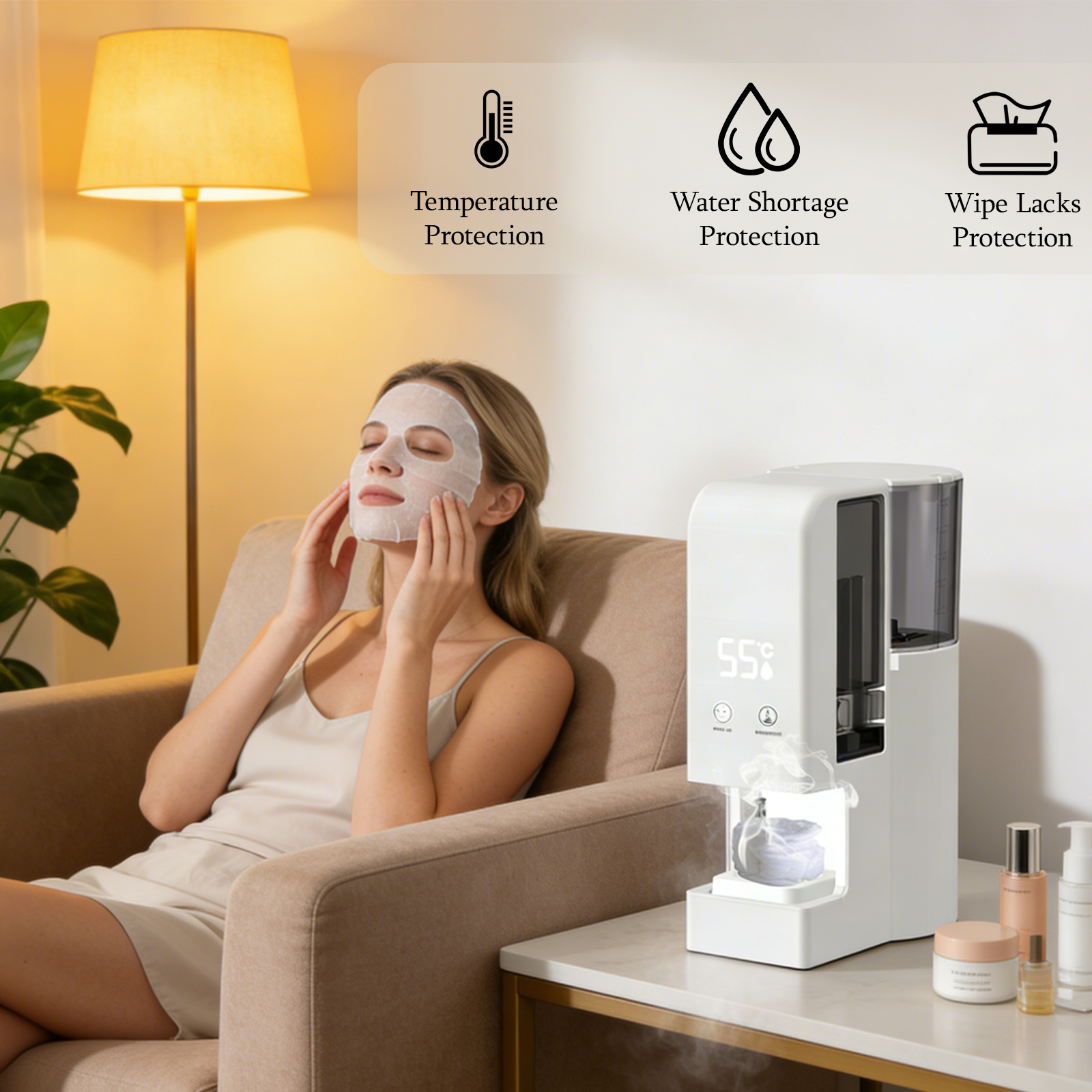 Auto Hot Towel Dispenser,5 Seconds,55°C/130°F,(80PCS Towels)