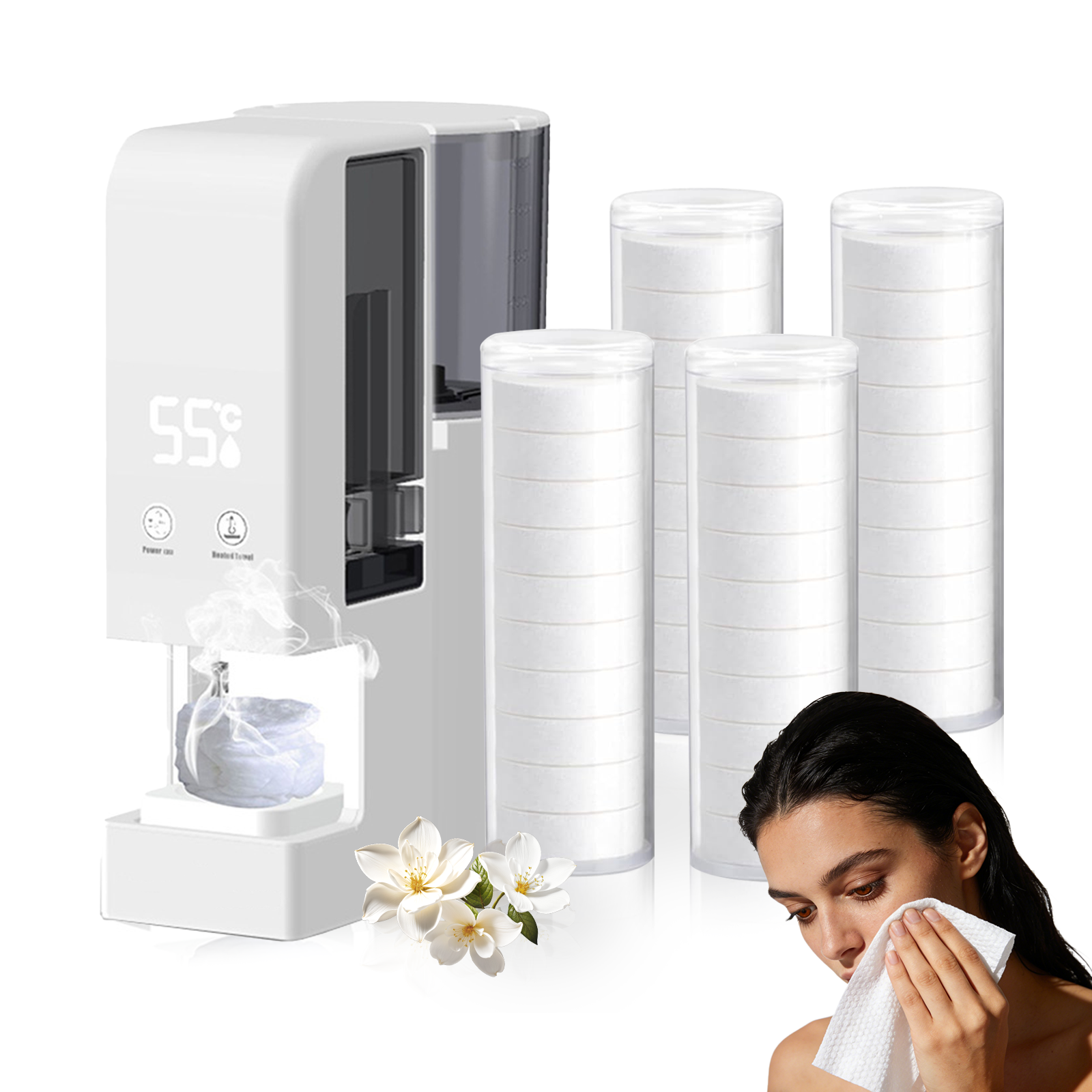 Auto Hot Towel Dispenser,5 Seconds,55°C/130°F,(80PCS Towels)
